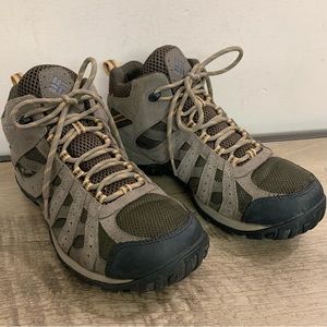 Men's COLUMBIA Beige Suede REDMOND Mid WATERPROOF Trail HIKING BOOTS  10